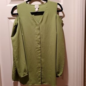 Cold Shoulder blouse by Chico’s,  size 2 (L)